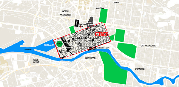 reflected waves - map of cbd